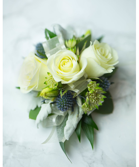 Perfect for Prom or Homecoming! This traditional boutonniere of italian ruscus, and an elegant white rose is the perfect accessory to your special day.